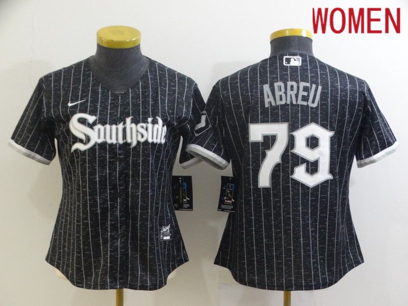 Women Chicago White Sox #79 Abreu City Edition Black Game Nike 2021 MLB Jersey